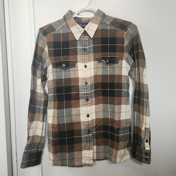 Patagonia Long-Sleeved Fjord Flannel Shirt - Tree Crown Carbon - Picture 2 of 9